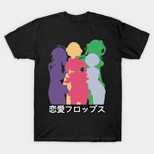 All main female characters in Love flops anime show marked by their respective hair colors T-Shirt